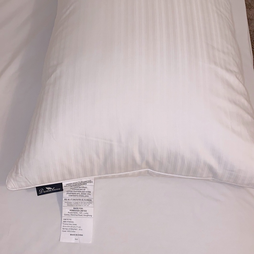 Downluxe Goose Feather Down Pillow 20" x 28" Queen - Picture 2 of 12